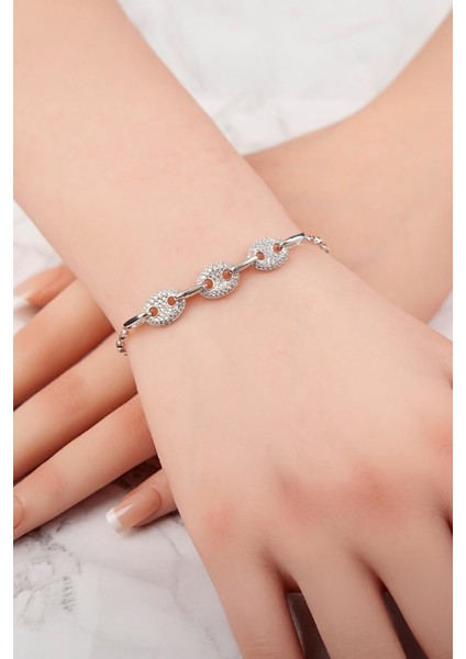 Full Zirkon Taşlı Rodyumlu 925 Ayar Gümüş Bayan Bileklik fiyatları