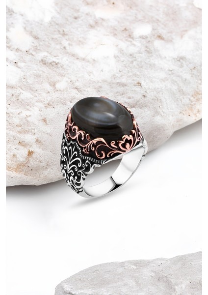 Onix Taşlı Gümüş Erkek Yüzük