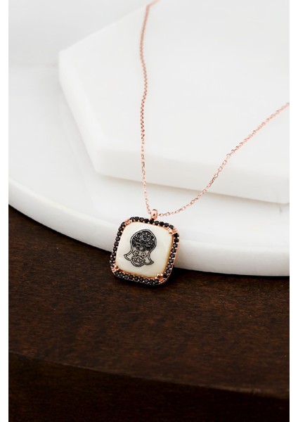 Kadem-İ Şerif Gümüş Bayan Sedef Kolye