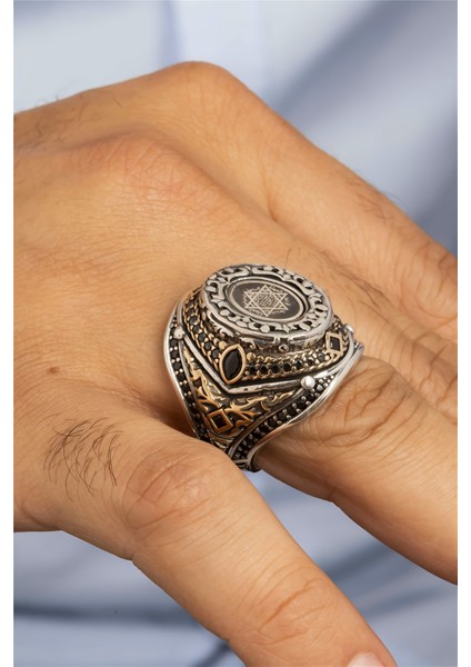 Özel Koleksiyon Hz. Süleyman Mührü Motifli Gümüş Erkek Yüzük fiyatları