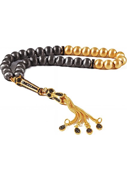 Gümüş Siyah Zirkon Taşlı Tesbih