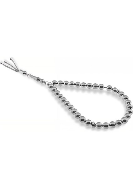 Yuvarlak Düz Gümüş Tesbih