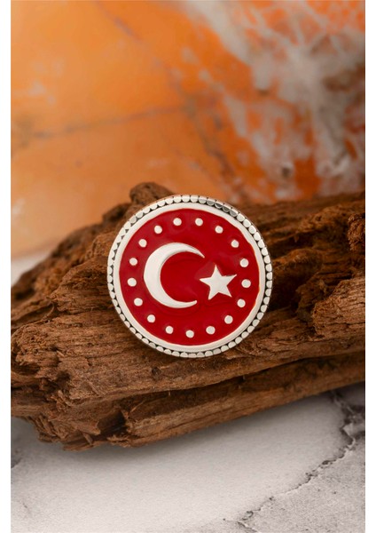 925 Ayar Gümüş Mineli Ayyıldız Puantiyeli Rozet fiyatları