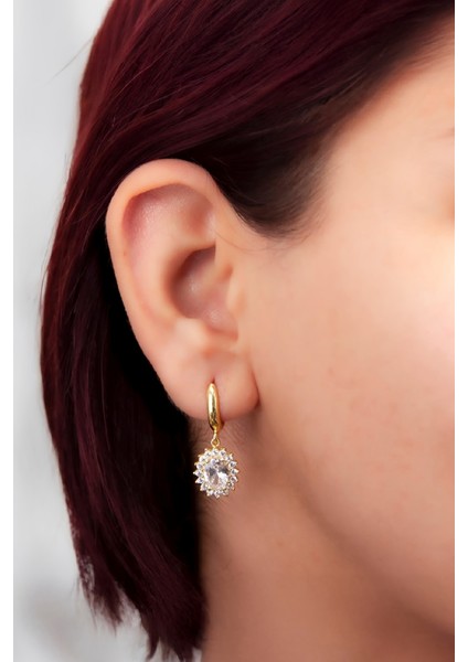 Altın Kaplama 925 Ayar Gümüş Zirkon Taşlı Küpe fiyatları