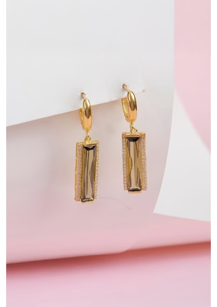 Altın Kaplama 925 Ayar Zultanit Taşlı Gümüş Küpe