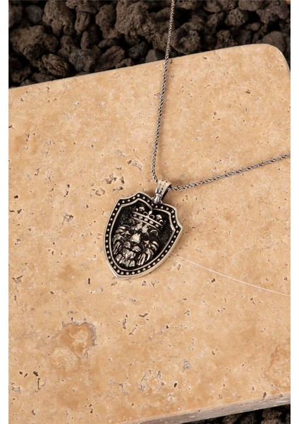 925 Ayar Gümüş Aslan Kral Erkek Kolye