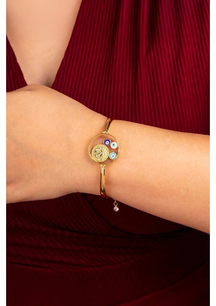 925 Ayar Gümüş Altın Kaplama Osmanlı Parası Çerçeve Bayan Bileklik fiyatları