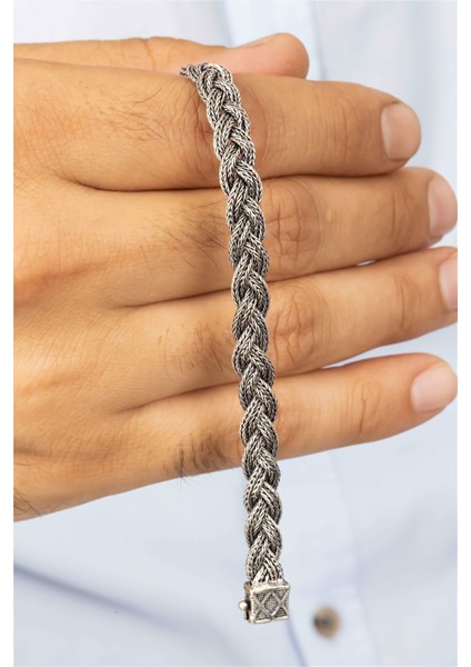 Örgü Model Gümüş Erkek Bileklik fiyatları