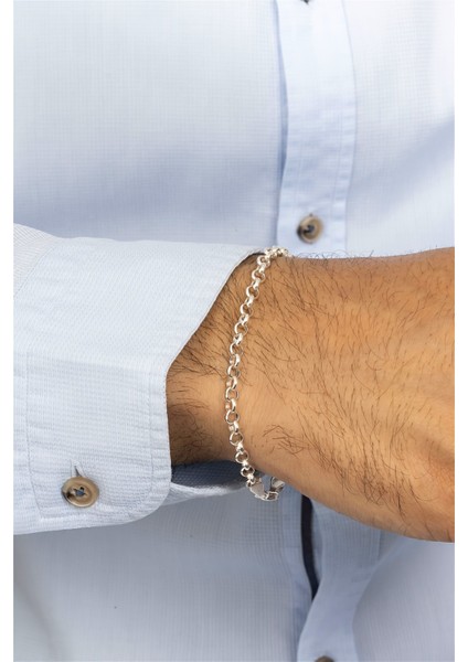 Halka Zincir Gümüş Erkek Bileklik modelleri
