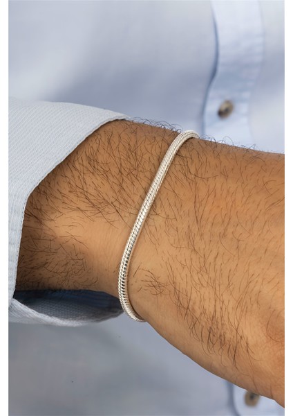 Yılan Zincir Gümüş Erkek Bileklik