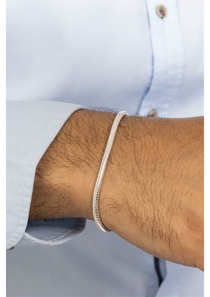 Yılan Zincir Gümüş Erkek Bileklik modelleri