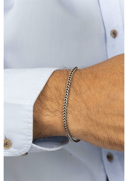 Kare Kesim Modern Gümüş Erkek Bileklik modelleri