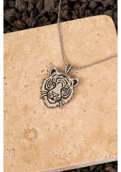 925 Ayar Gümüş Aslan Erkek Kolye