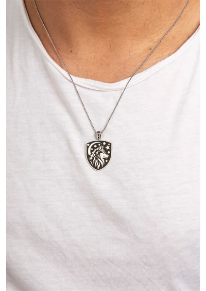 925 Ayar Gümüş Ayyıldız Motifli Kurt Erkek Kolye fiyatları