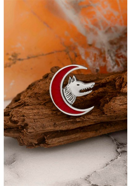 925 Ayar Gümüş Ay Motifli Bozkurt Rozet fiyatları