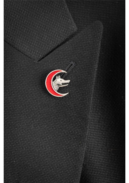 925 Ayar Gümüş Ay Motifli Bozkurt Rozet modelleri