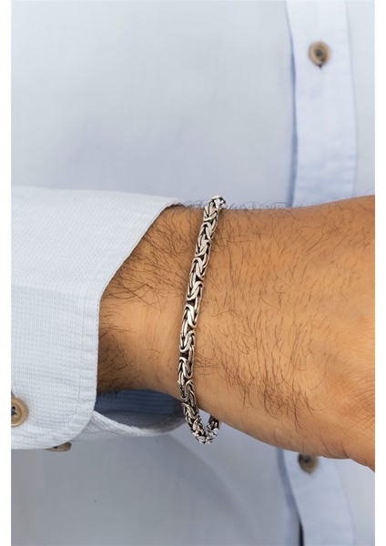 Yuvarlak Kral Zincir Gümüş Erkek Bileklik modelleri