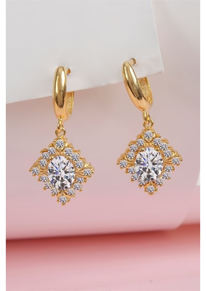 Mekik Model Altın Kaplama 925 Ayar Gümüş Küpe