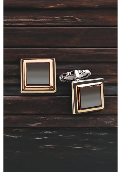 Gümüş Onix Taşlı Kol Düğmesi