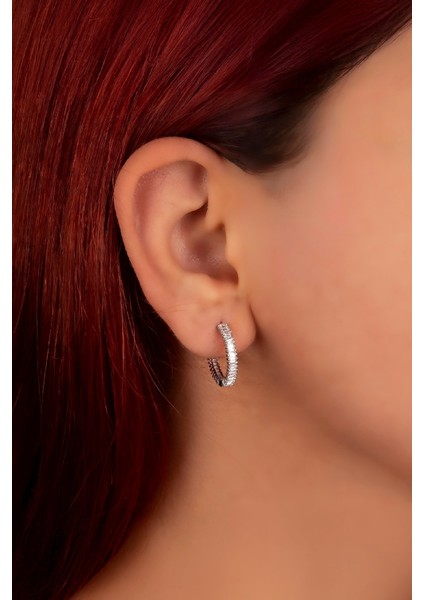 925 Ayar Gümüş Rodyumlu Orta Boy Baget Küpe fiyatları