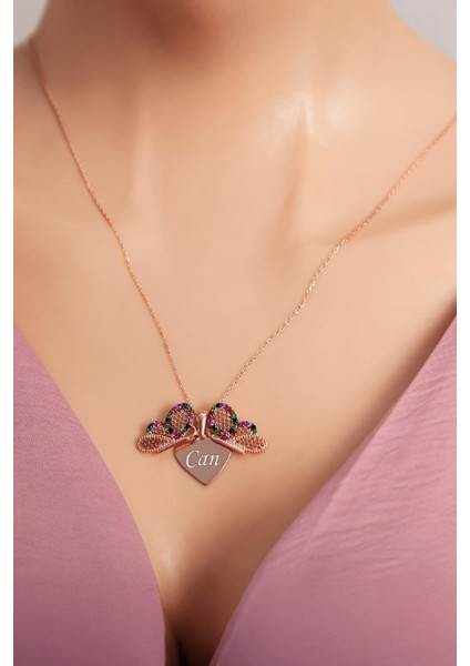 925 Ayar Gümüş Mix Taşlı Kelebek İsimli Bayan Kolye fırsatları
