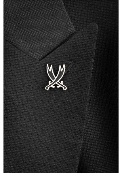 925 Ayar Gümüş Mineli Çift Kılıç Zülfikar Rozet modelleri