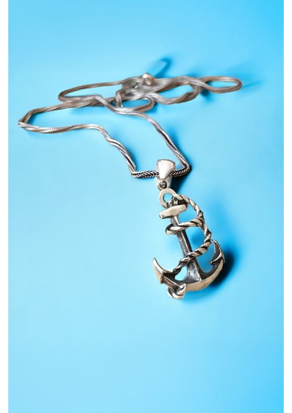 Çapa Gümüş Erkek Kolye modelleri