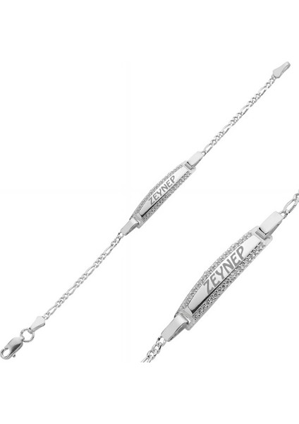 İsimli Taşlı Plaka Gümüş Çocuk Künye modelleri