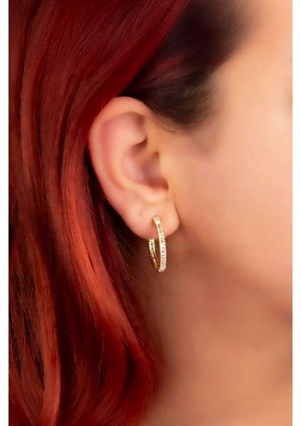 925 Ayar Gümüş Altın Kaplama Baget Küpe fiyatları