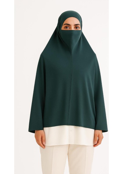 Hazır Türban Peçeli Pratik Şal/ Eşarp, Tesettür Nikapli Hijab - Namaz Örtüsü Sufle (5xl)