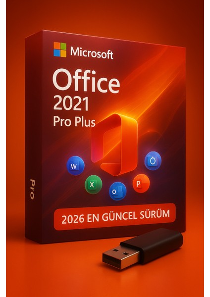 Office 2021 Pro Plus Orijinal Retail Key Lisans | 2026 Güncel Sürüm | USB Kurulum Belleği + Ömür Boyu Kurulum Etkinleştirme Satış Sonrası Teknik Destek