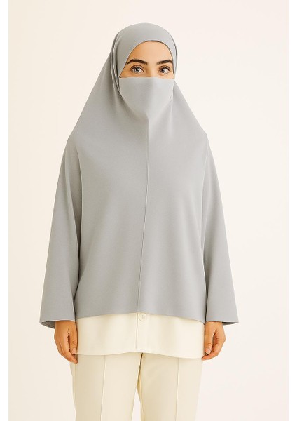 Hazır Türban Peçeli Pratik Şal/ Eşarp, Tesettür Nikapli Hijab - Namaz Örtüsü Sufle (5xl)