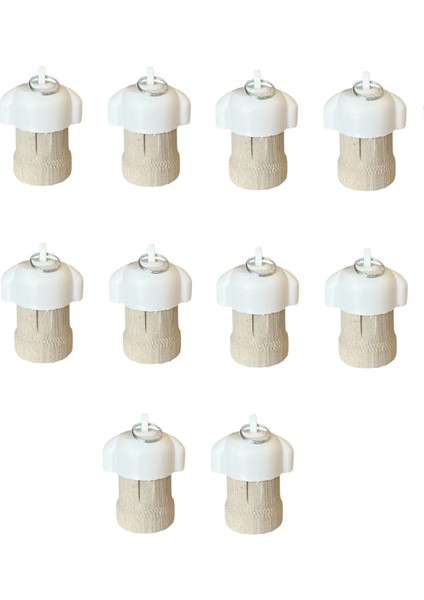 Porselen Bahçe Duyu E27 Su Geçirmez Dış Mekan Vidalı Yağmur Duyu (250V-4A) 10 Adet