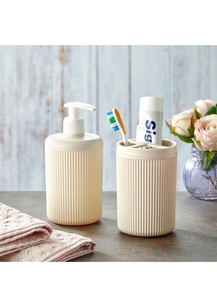 2'li Sabunluk Banyo Seti Krem indirimleri