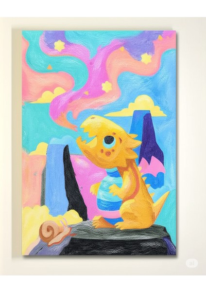 25X35 Resimli Tuval Çocuk Boyama Seti-6 Renk Akrilik Boya ve 2 Fırça Adet Fırça fiyatları