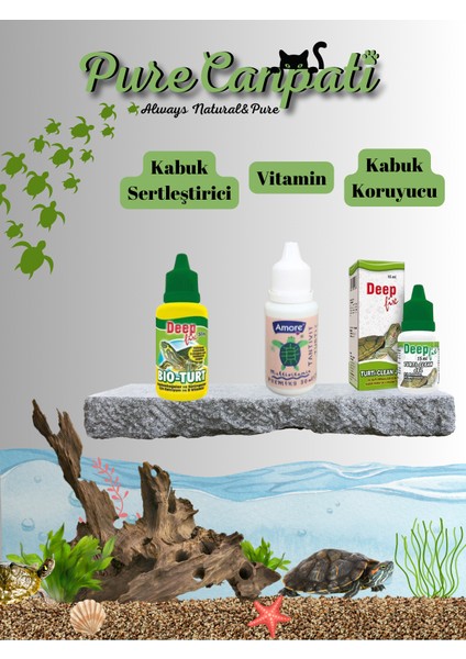 Kaplumbağa Bakım Seti(Amore Vitamin, Su Düzenleyici)