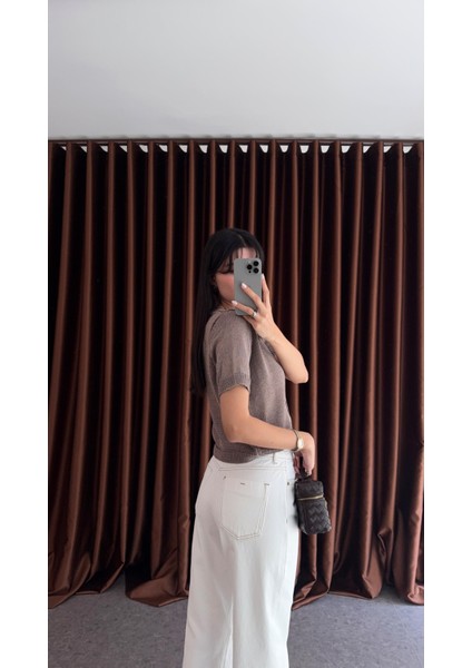 Kahve Dikişli Ekru Jean fiyatları