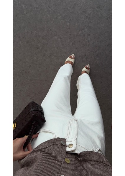 Kahve Dikişli Ekru Jean fırsatları