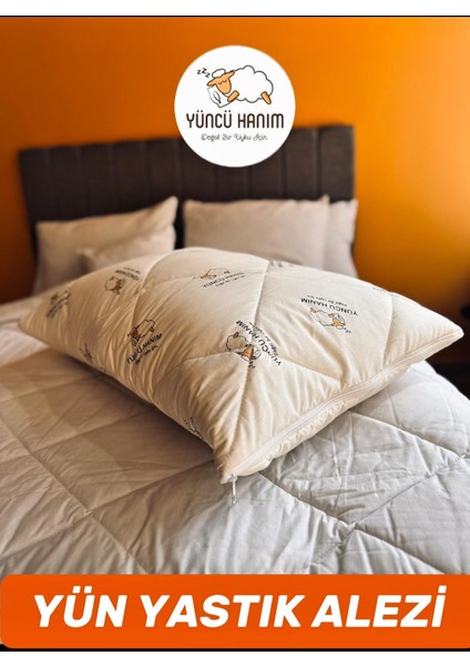 Kuzu Yünü Dolgulu Kapitoneli Yastık Alezi , Doğal Pamuk Kumaş 50X70 cm (2 Adet) modelleri