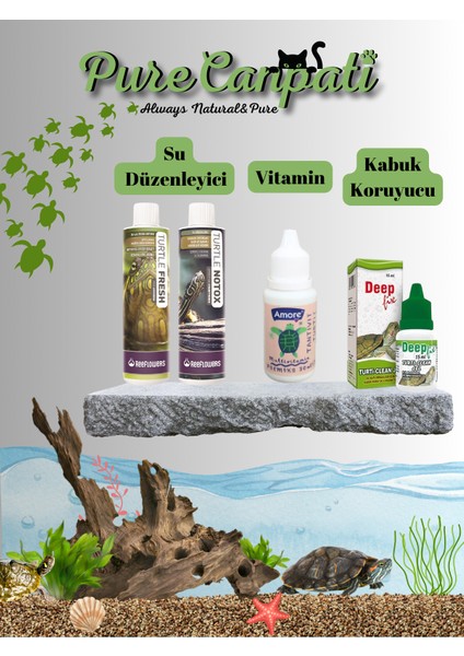 Kaplumbağa Tam Bakım Seti(Amore Vitamin,kabuk Koruyucu,su Düzenleyici)