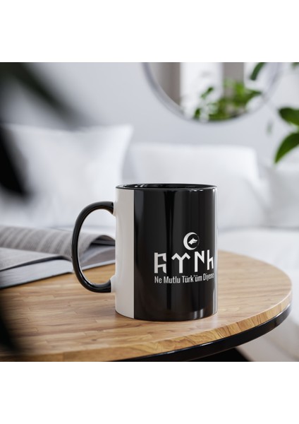 Göktürkçe Türk Yazılı Baskılı Kupa Bardak