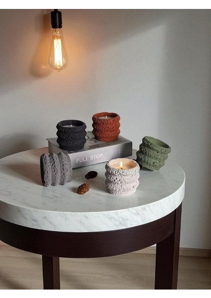5'li Ay Yüzey Kendinden Desenli Pinterest Mum Set