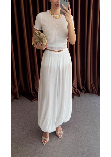 V Kesim Beyaz Şalvar fırsatları