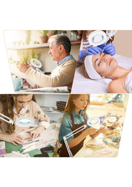 5/8x Büyütmeli LED Masa Lambası USB Bağlantılı Esnek Kollu Büyüteç Işıldak