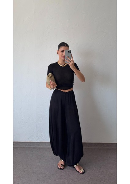 V Kesim Siyah Şalvar