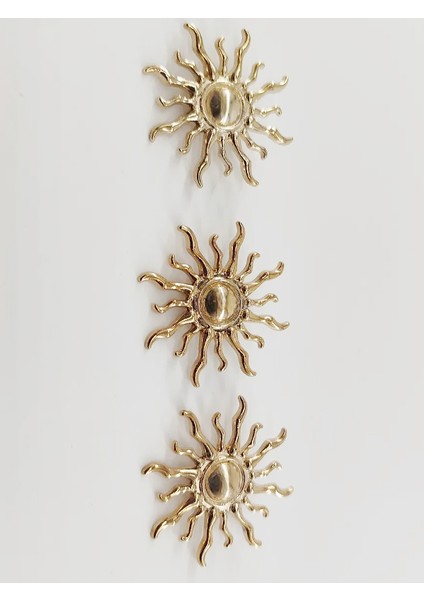 Özel Tasarım Güneş Model Gold Kaplama Metal Düğme 4 Cm 1 Paket 4 Adet modelleri