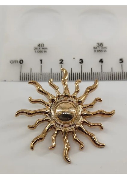 Özel Tasarım Güneş Model Gold Kaplama Metal Düğme 4 Cm 1 Paket 4 Adet fırsatları