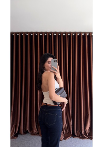 Halter Yaka Krem Triko Bluz fiyatları