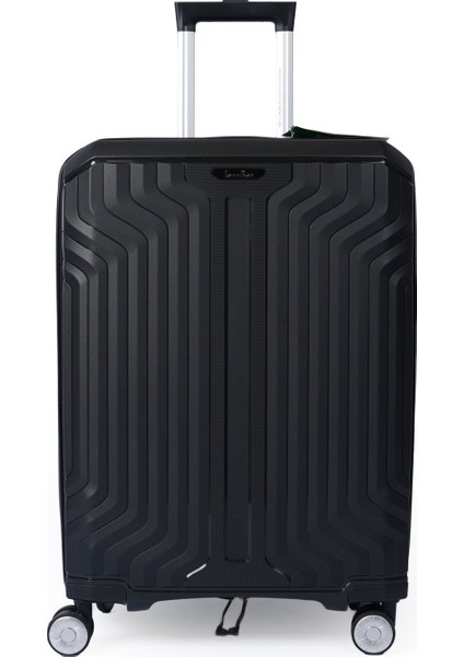 Unisex Tekerlekli Kırılmaz Büyük Boy Siyah Valiz Trolley Valiz Ccs