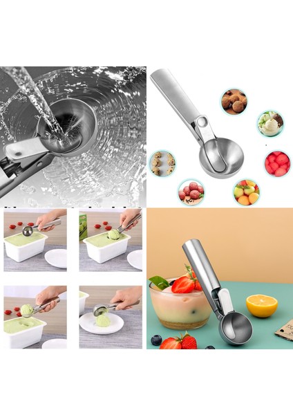 Inox 5 cm Dondurma Kaşığı - Karpuz Kurabiye Köfte Helva Porsiyonlama 722040 indirimleri